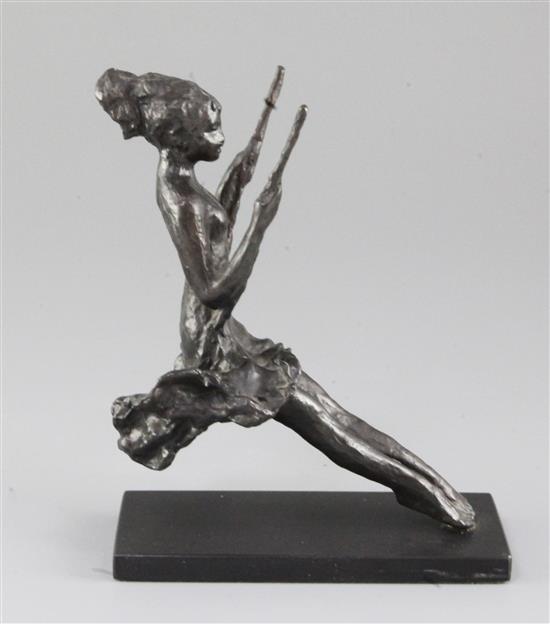 § Sydney Harpley (1927-1992). A bronze model, Girl on a Swing, 6.5in. (with original purchase receipt)